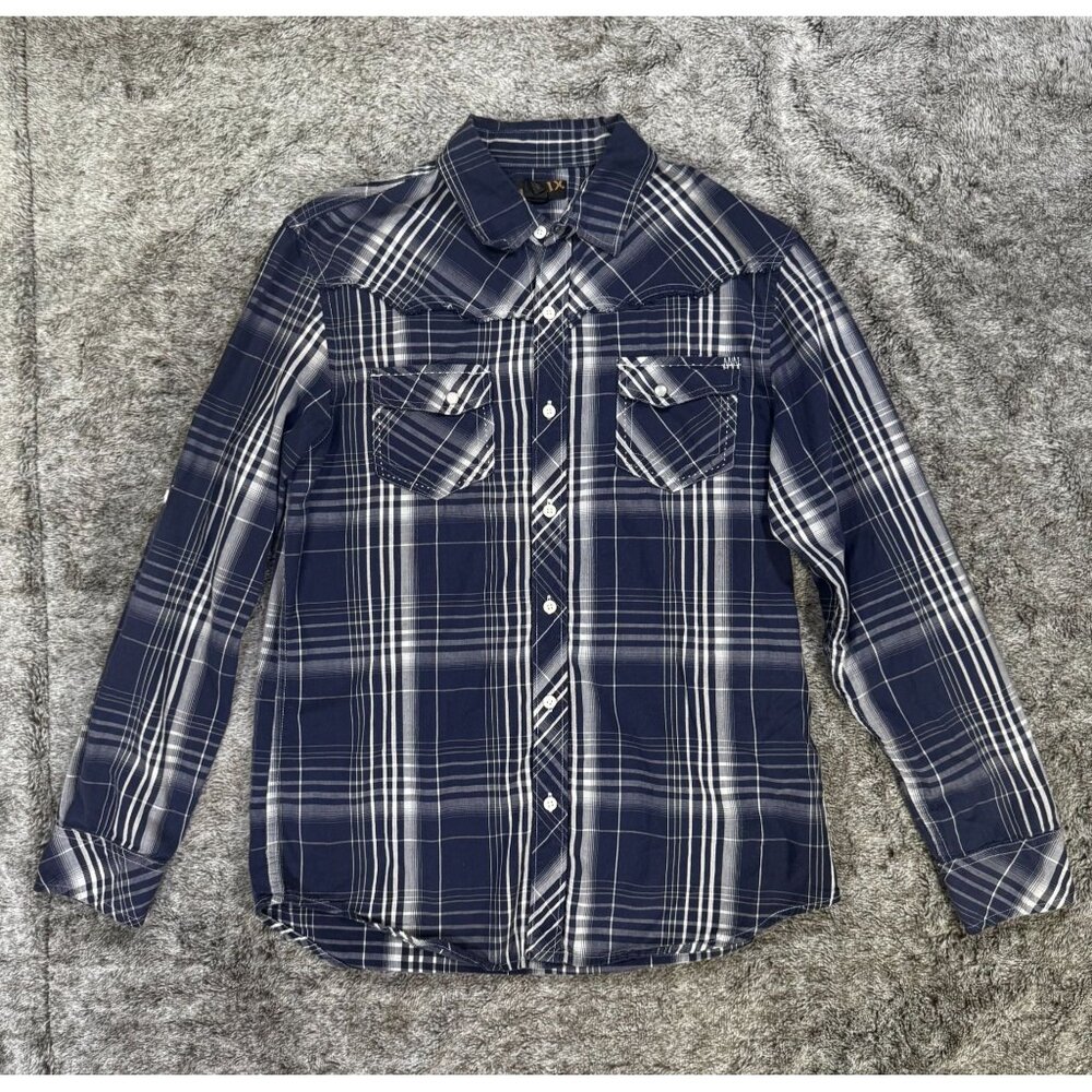 Men's Helix Button Down Long Sleeve Plaid Shirt Sz Medium